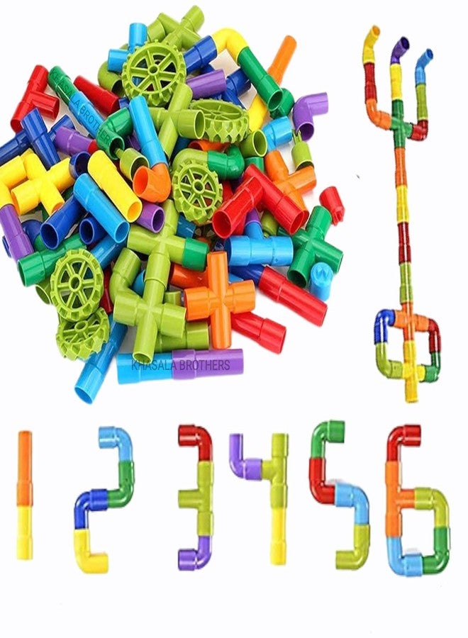 PULSBERY Colorful Pipe Puzzle Building Blocks Stem Learning Puzzle Toys for Boys & Girls Kids (Multicolor,Building Block) - Image 1
